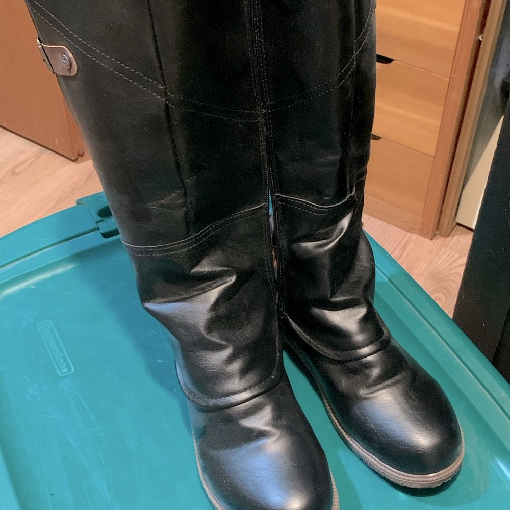 Knee high black boots